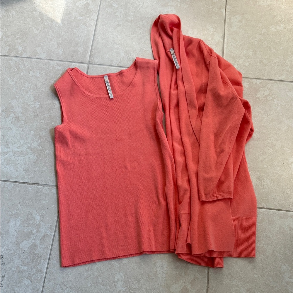 NWT Coral Sleeveless Top and Cardigan Set